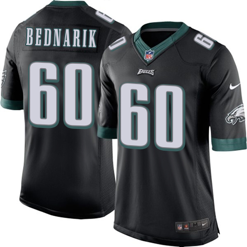 Men's Limited Chuck Bednarik Nike Jersey Black Alternate - #60 NFL Philadelphia Eagles